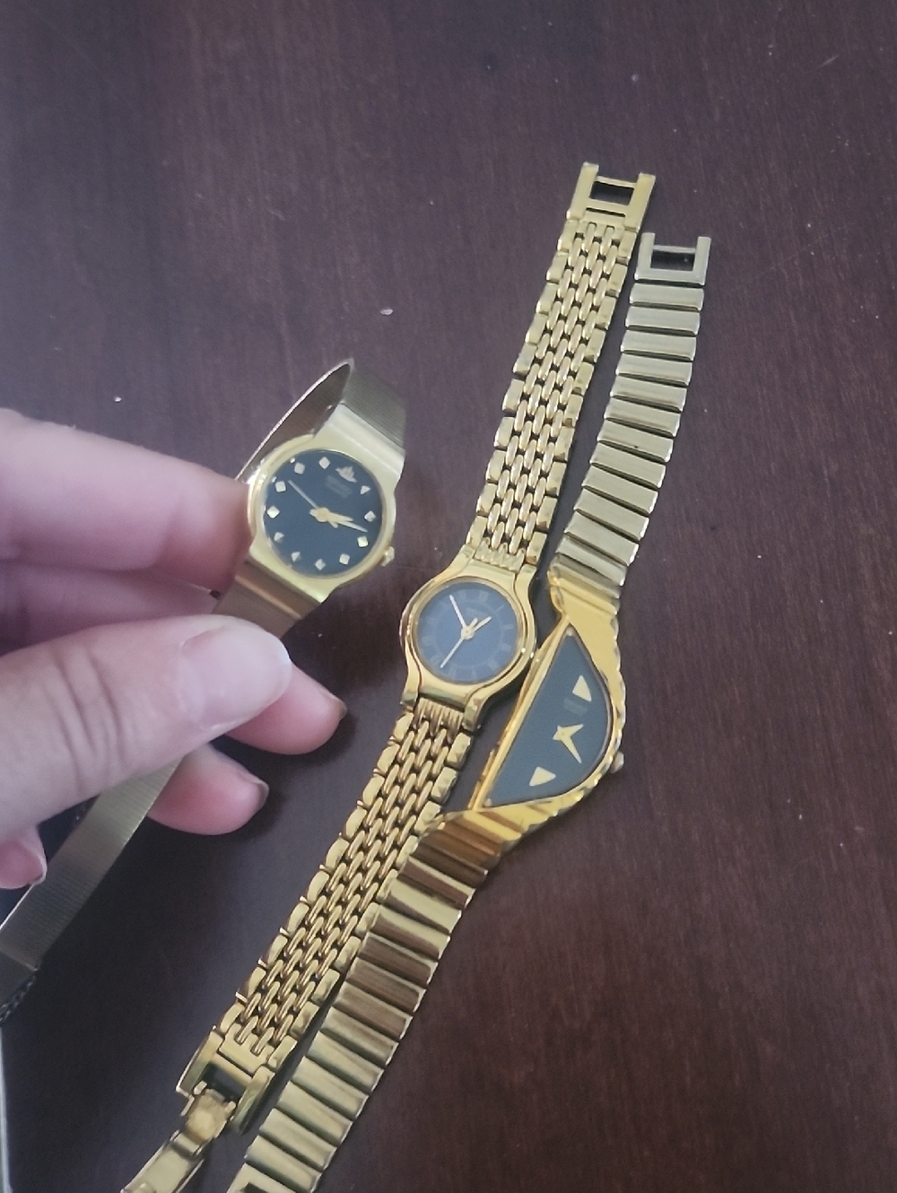 Seiko Gold Tone Ladies Watch with Black Dial
